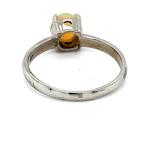 Welo Opal 1.10ct Platinum Finish Solid Silver Ring - Picture 4 of 6